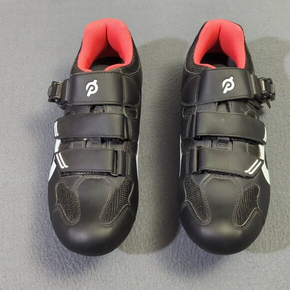Peloton Cycling Shoes Unisex Size 43 Black Red Cleats - Picture 2 of 10
